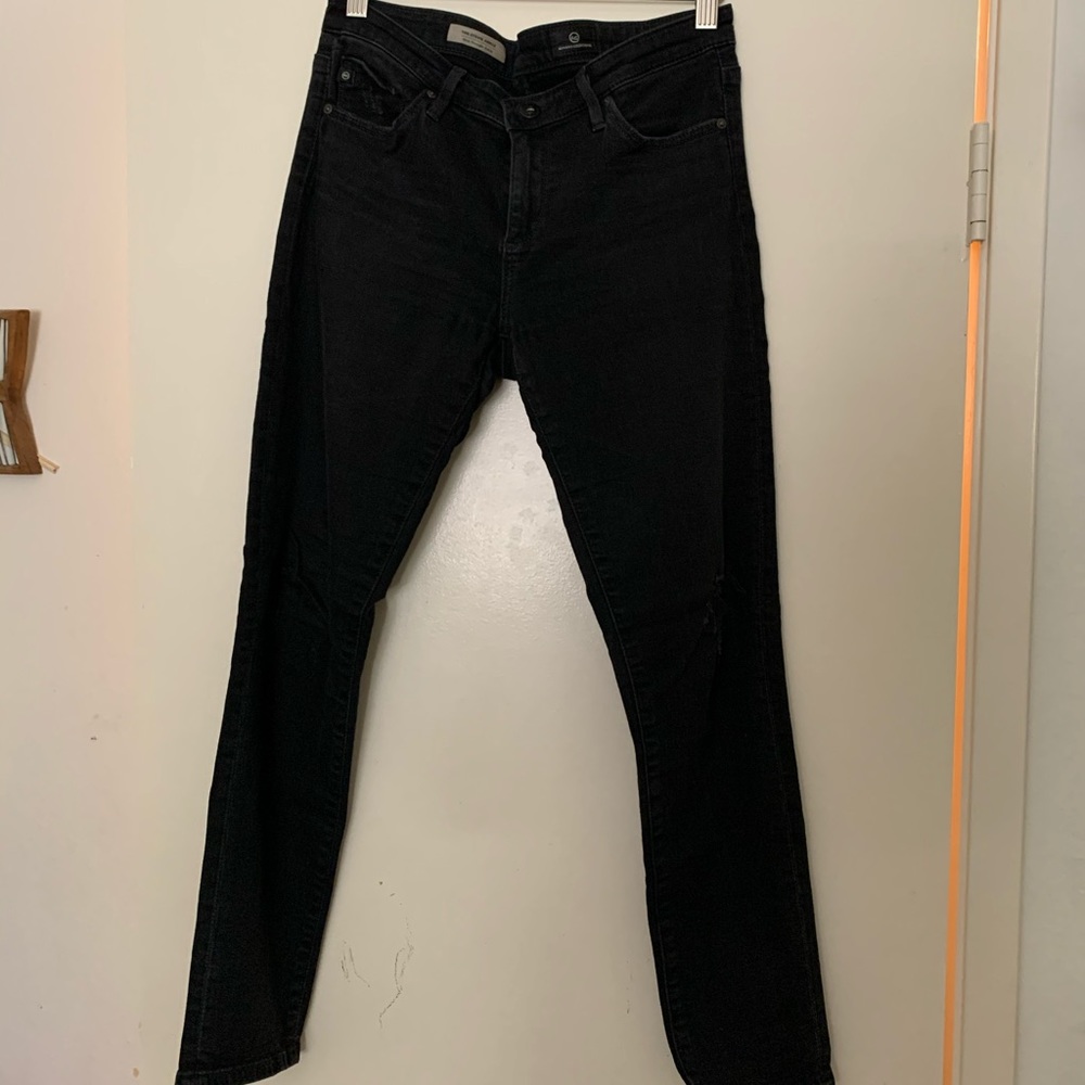 Anthropologie AG distresses black denim